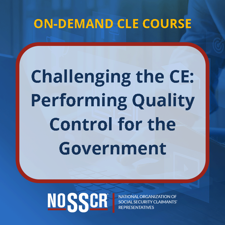 Challenging the CE: Performing Quality Control for the Government