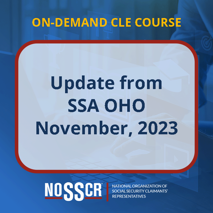 2023 Virtual Conference: Update from SSA OHO